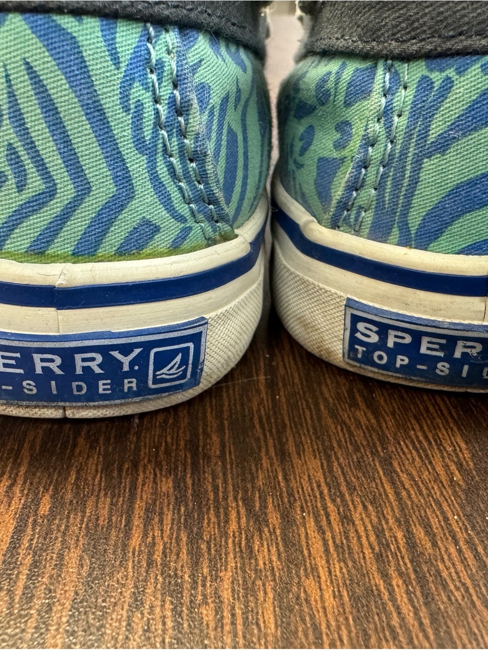 Sperry Blue Green Patterned Boat Shoes - Picture 2 of 5